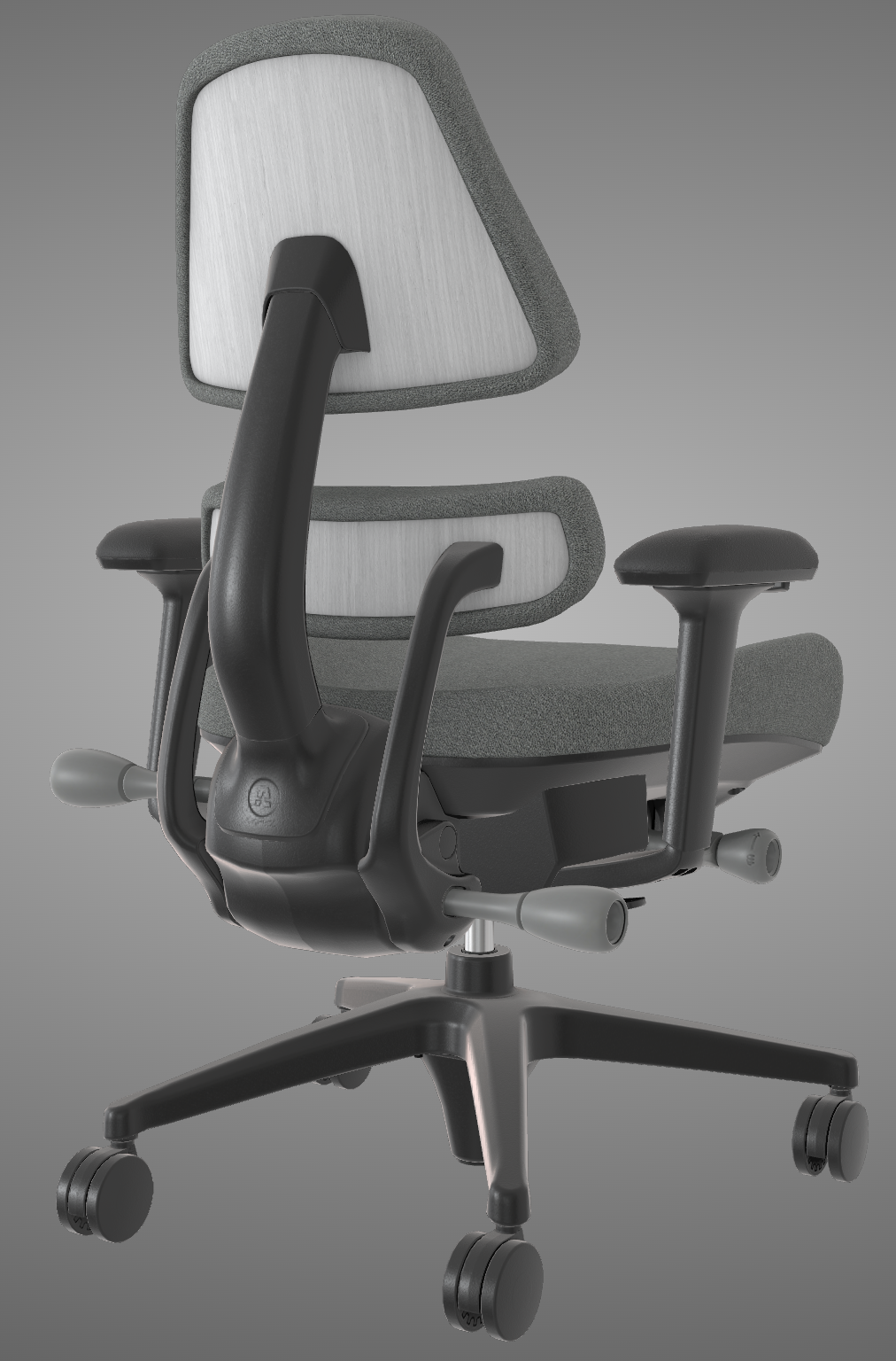 Anthros Chair - Onyx Ivory Oak Steel 4 Spoke