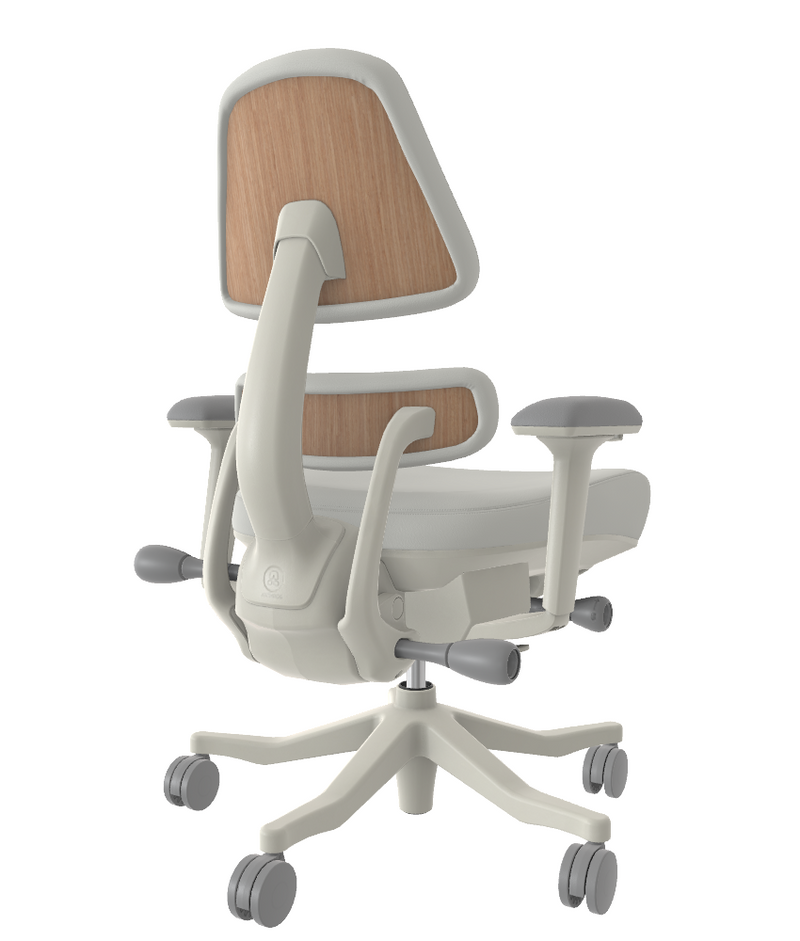 Anthros Chair - Quartz Ivory Boucle Natural Oak 5 Spoke w/ Arms