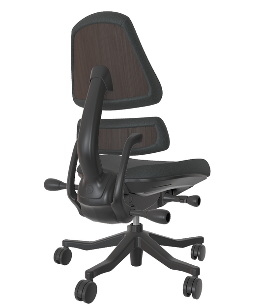 Open Box V2 - Onyx Steel Athlon Walnut 5 Spoke NO arms- 14647