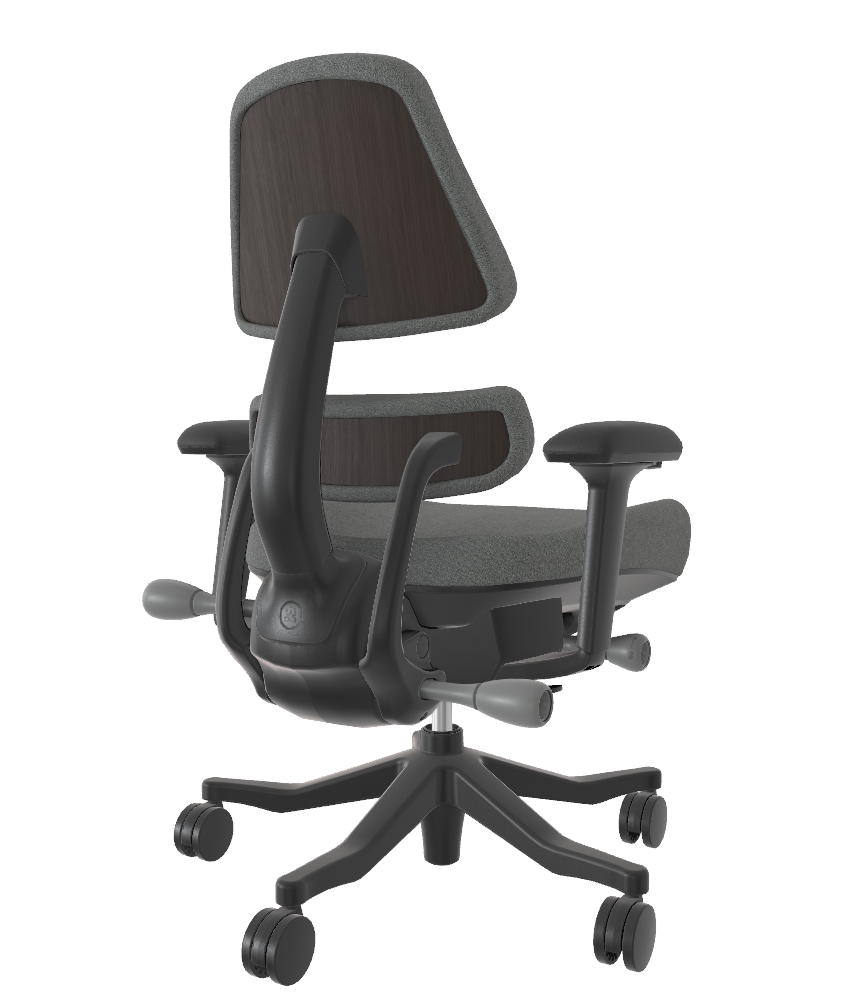 Refurbished V1 - Onyx Steel Boucle Walnut w/Arms - 9656