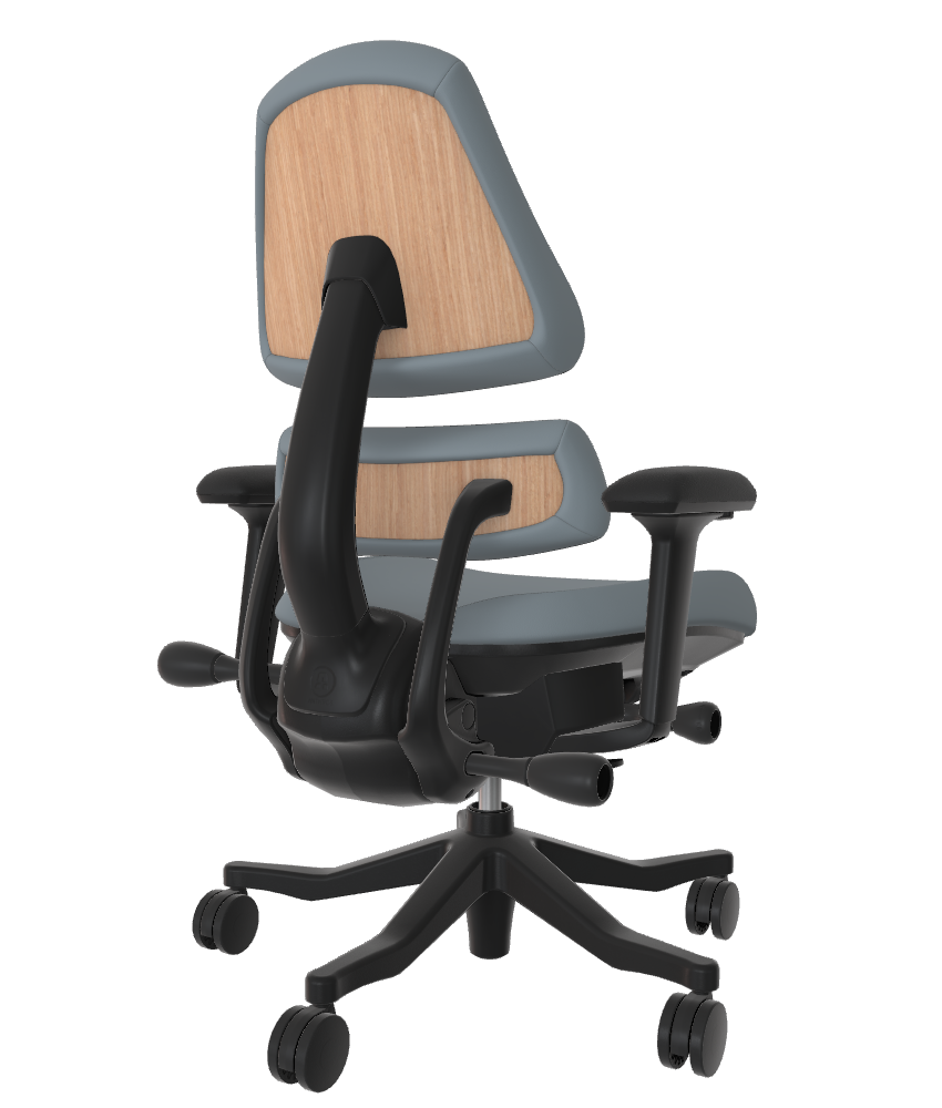 Refurbished V2 - Onyx Steel Port Natural Oak 5 Spoke w Arms - 10183