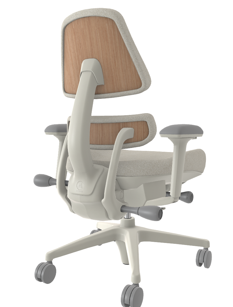 Refurbished - Quartz Ivory Boucle Natural Oak w/ Arms - 7309